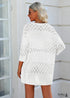 Cárdigan bohemio blanco de punto de verano con mangas 3/4